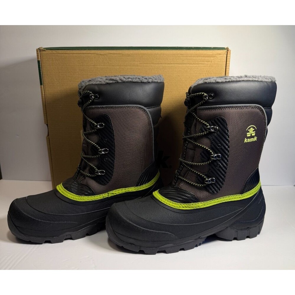Kamik Youth/Junior Luke3 Insulated Waterproof Snow  Winter Boots Charcoal Size 7
